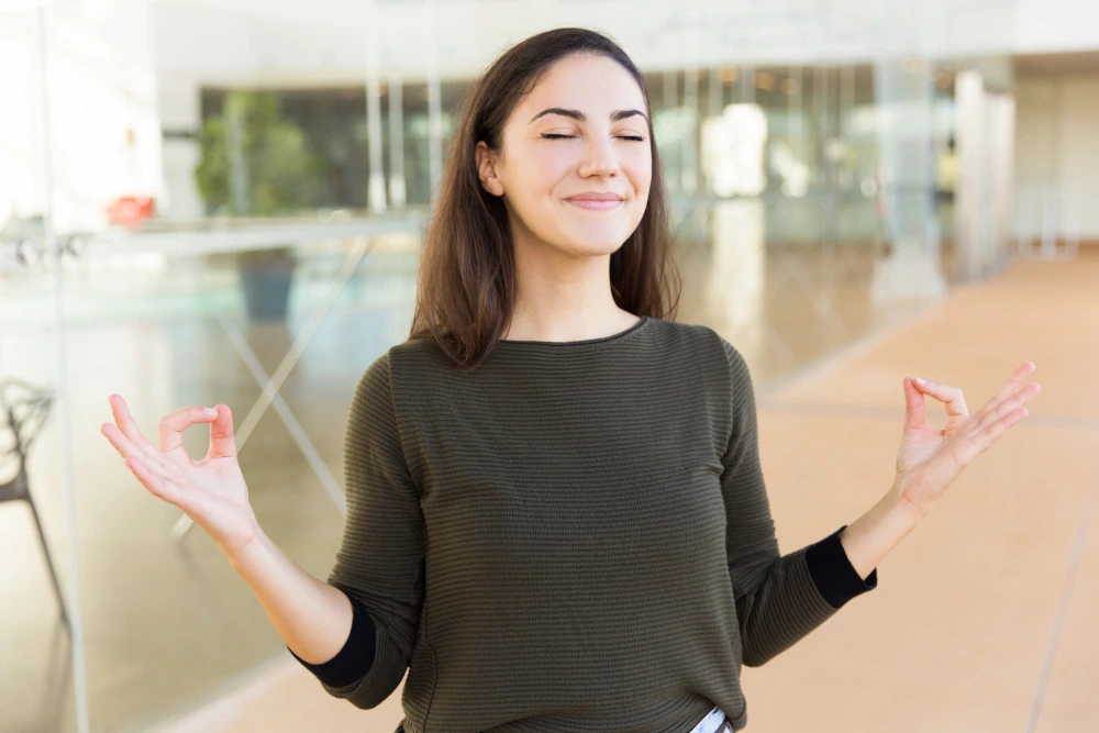 Person experiencing stress-related physical pain and tension
